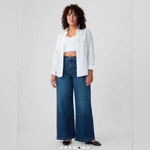 GAP Stride Dark Wash High-Rise Wide Leg Jeans